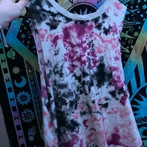 Pink, white, and black small tank top. Very soft material